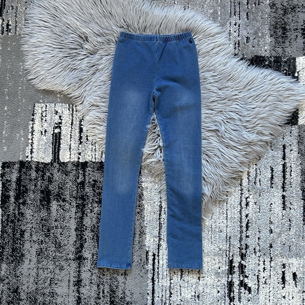JOULES Girls Minnie Jersey Blue Stretch Denim Leggings Size 9-10Y NWT